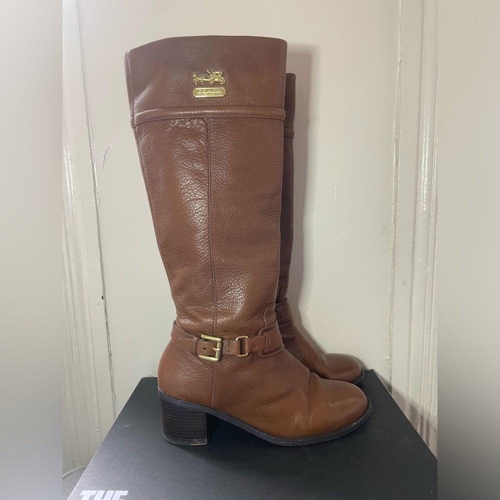 Brown vintage Coach calf boots